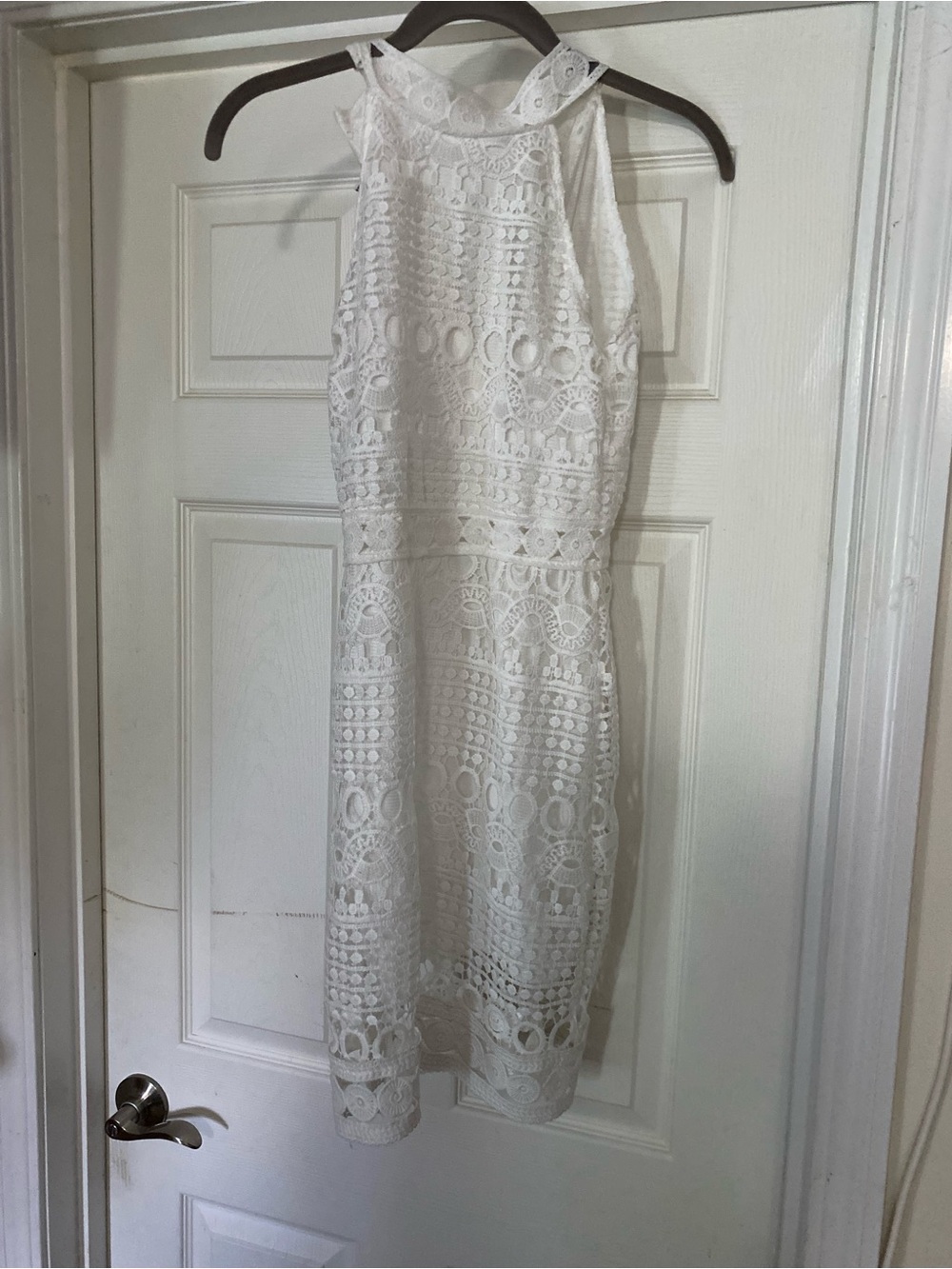 White Lace Halter Dress - Elegant Women’s Cocktail Dress